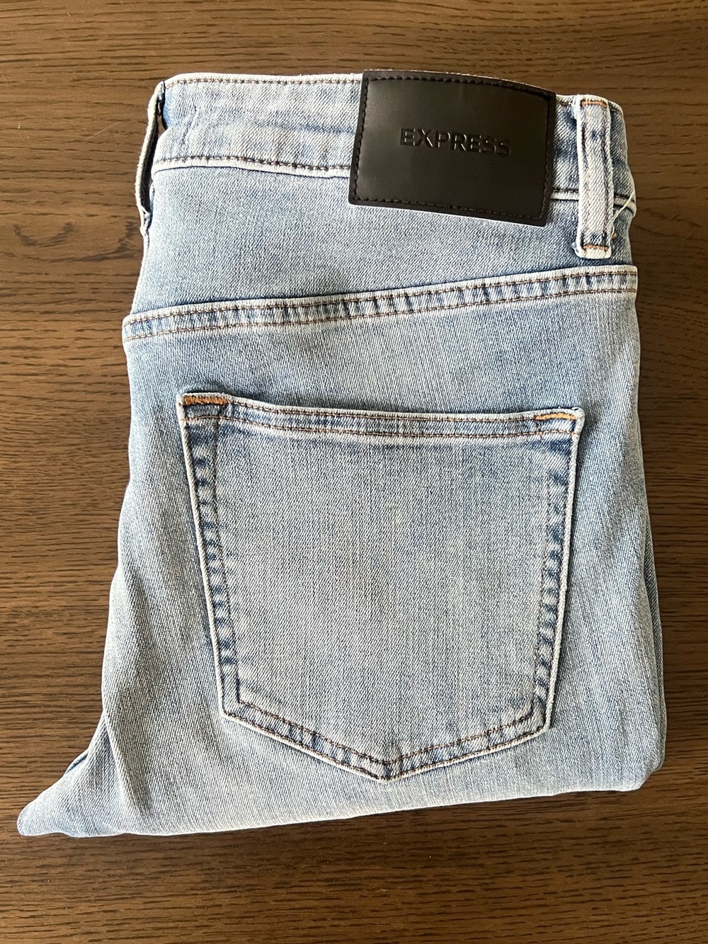 Express Men’s Skinny 4-Way Hyper Stretch Jeans Light Blue Wash 29x30